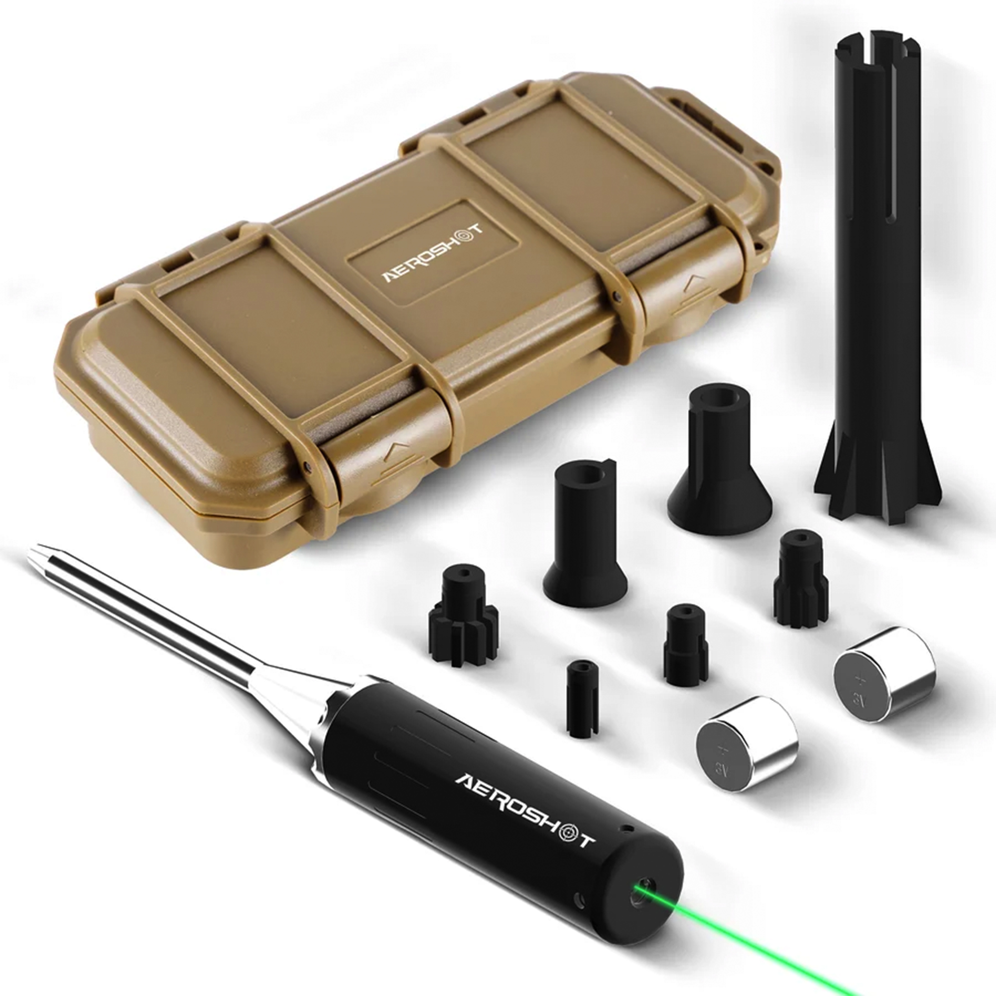 AEROSHOT X03 universal green laser boresighter kit with adapters and case